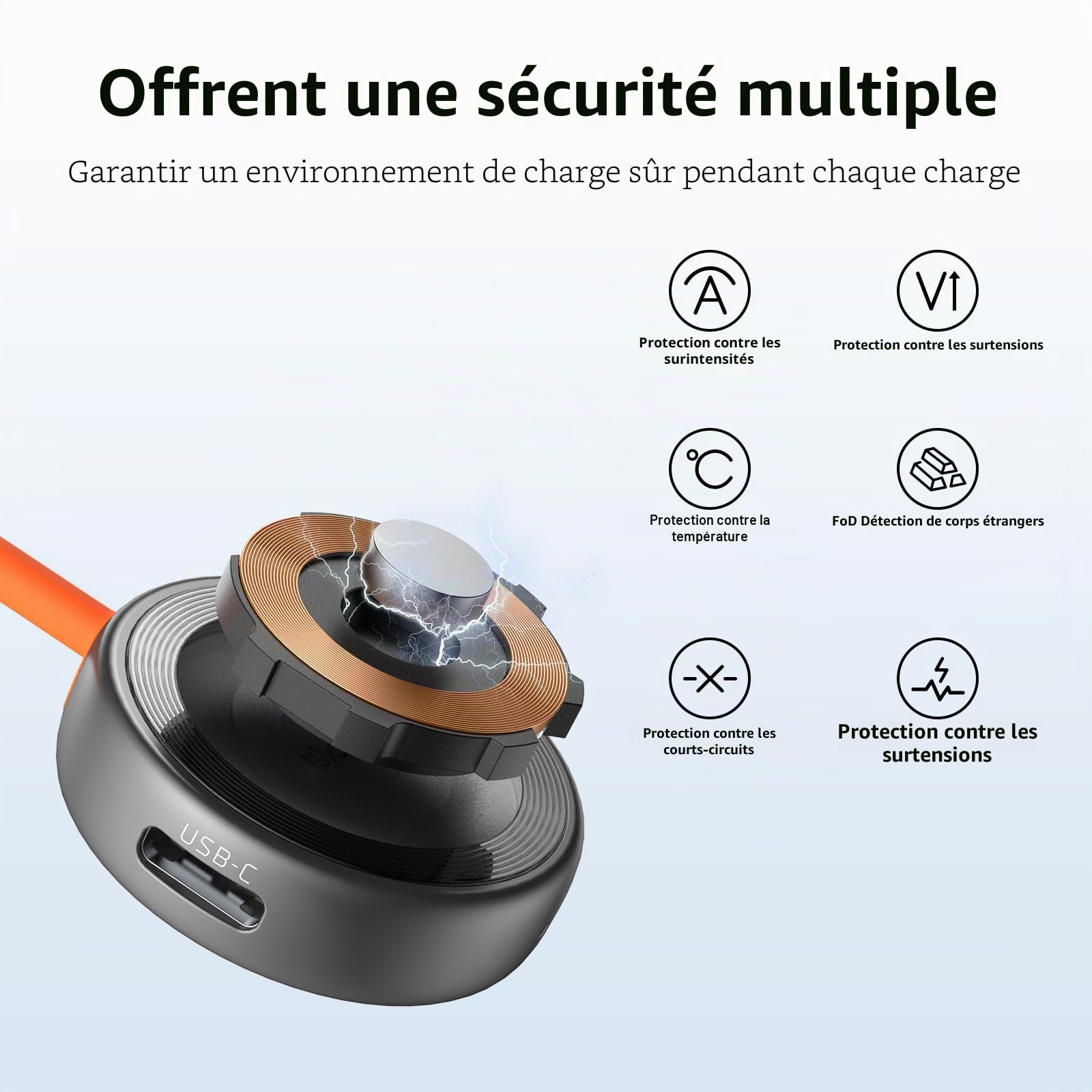 Chargeur Apple Watch sans Fil Double Port (USB-C/Lightning) - Chargeur Magnétique Portable pour iWatch Série 10/9/8/7/6/5/4/3/2/1/SE/Ultra - Compatible avec Toutes Montres Apple Watch
