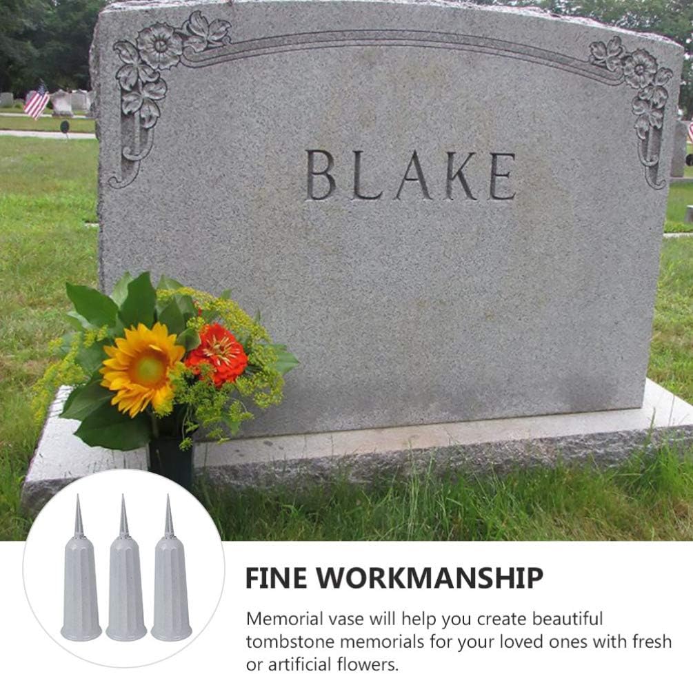 Buy Besportble 8pcs Cemetery Flower Vase Memorial Floral Vase With Metal Stake Keeps Flowers Upright And Healthy Also Great For Parties And Outdoor Events Grey Online In Turkey B0928ygpnl