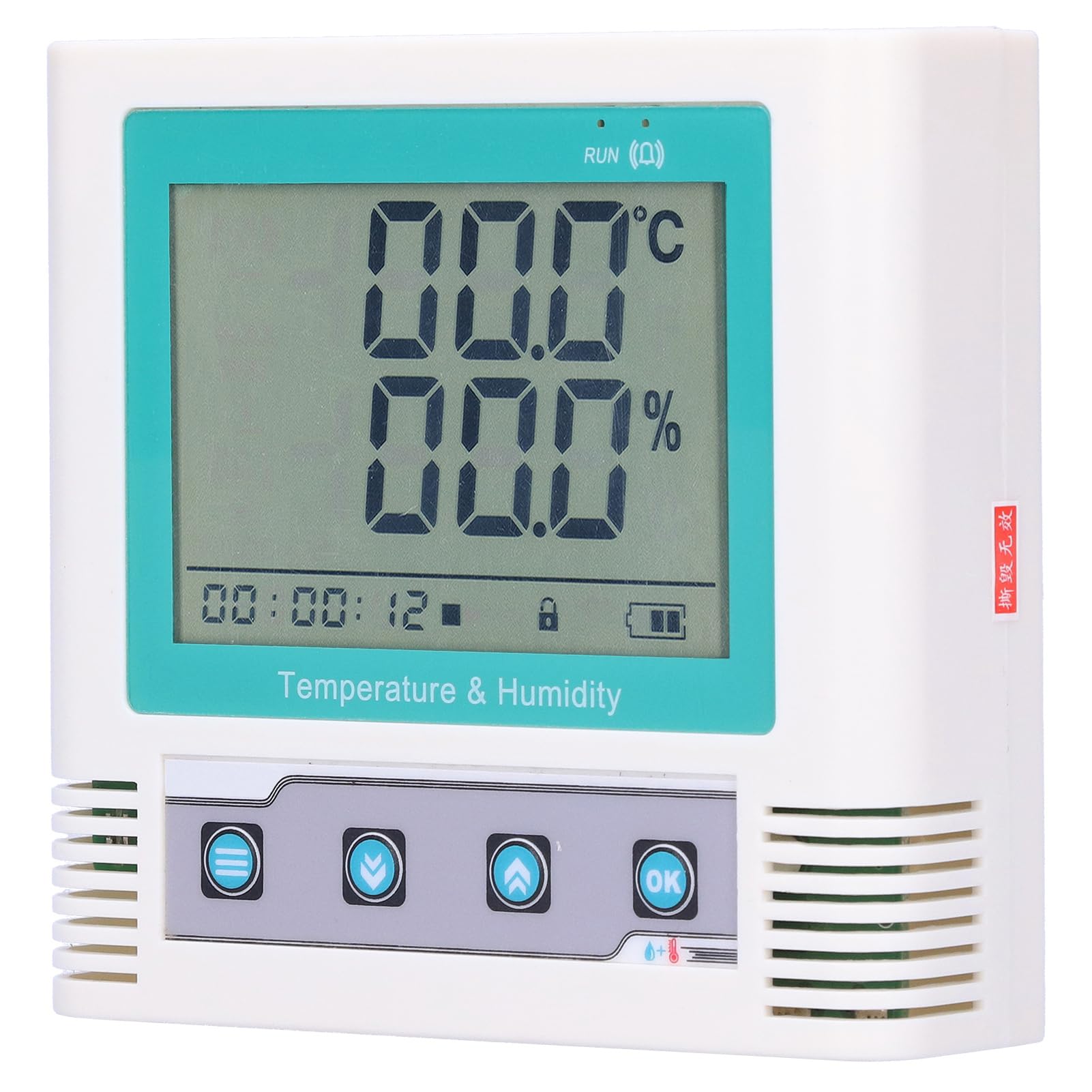 Registrador de temperatura y humedad USB con rango de -20 a 60 ℃, pantalla LCD grande, termómetro higrómetro digital con alarma para sala de computadoras, almacenamiento,