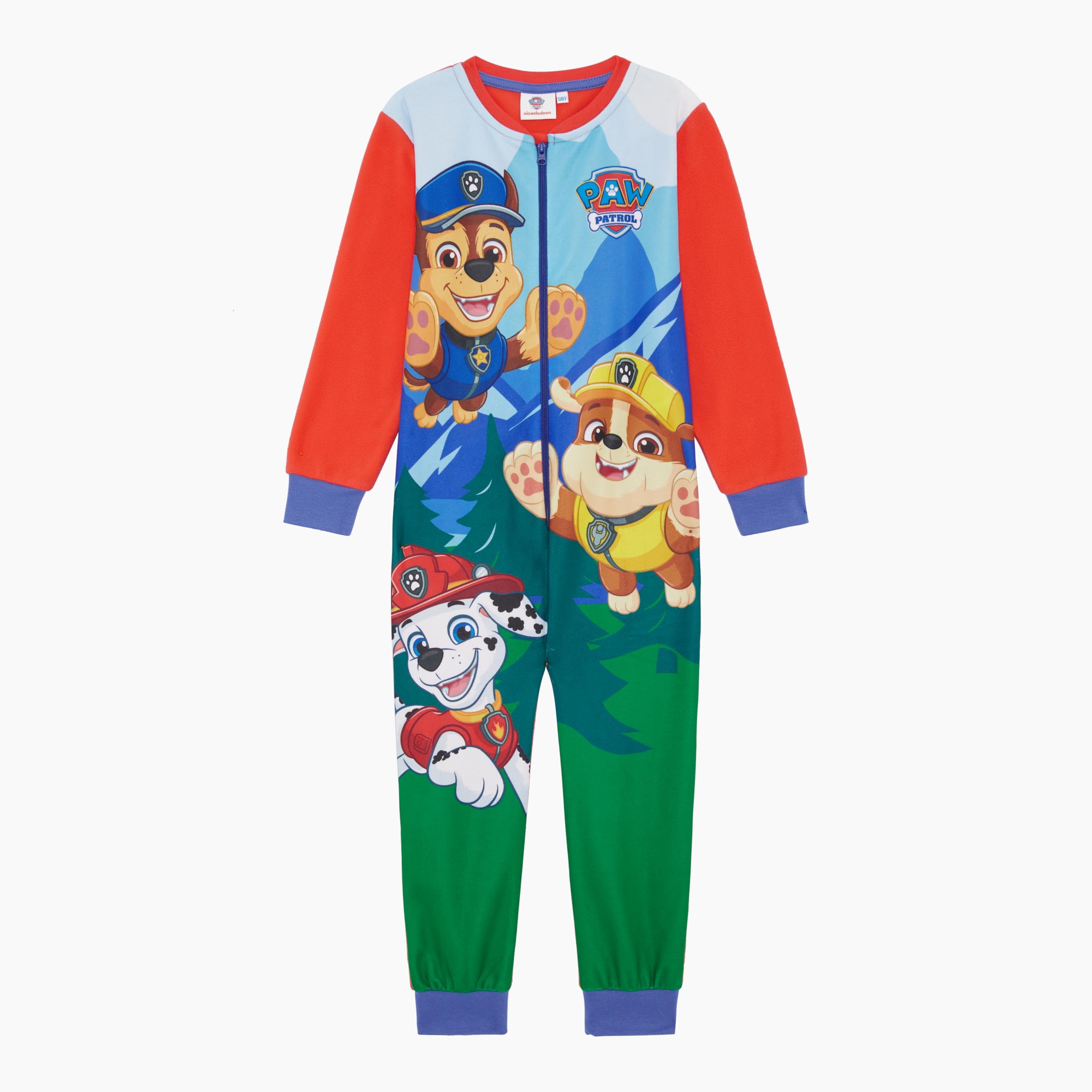 Paw Patrol Boys Red Official Onesie, Sleepsuit, All In One Pyjamas Featuring Chase, Marshall And Rubble, Age 2-3 Years