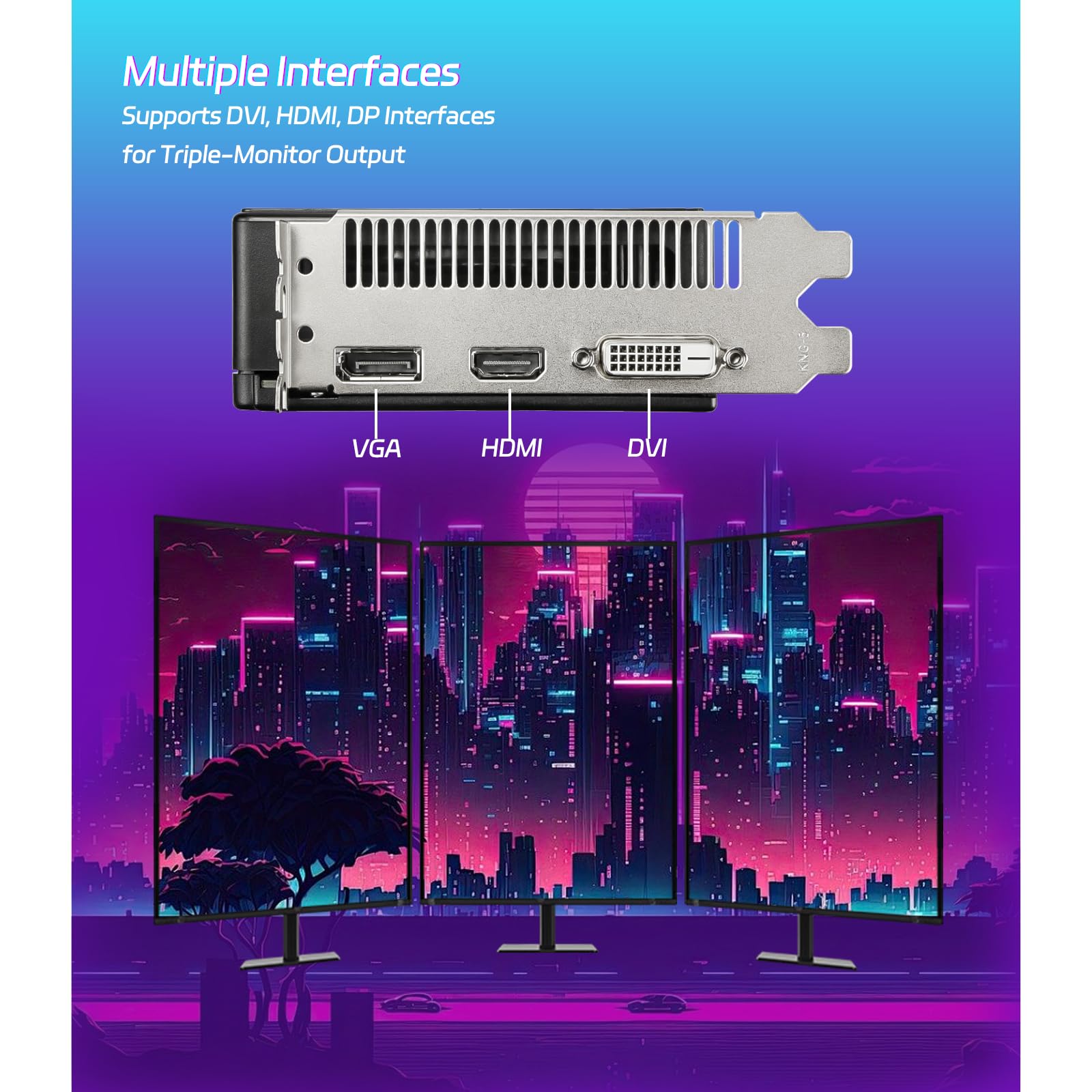 MOUGOL AMD Radeon RX 580 8GB GDDR5 Gaming Grafikkarte, HDMI/DP/DVI Port | Black 256-Bit 2048SP PCIe X16 3.0 GPU, HDMI/DP/DVI Triple Output, Dual Fan Cooling Video Card, for Windows 11/10/7 Desktop PC