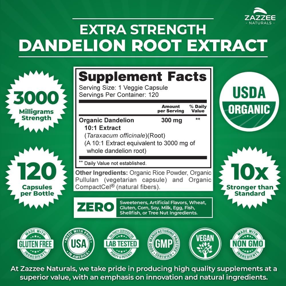 Zazzee Urinary Tract Cleanse & Detox Bundle | USDA Organic Dandelion Root Extract Capsules Plus D-Mannose 1000mg Capsules for UT & Bladder Cleansing