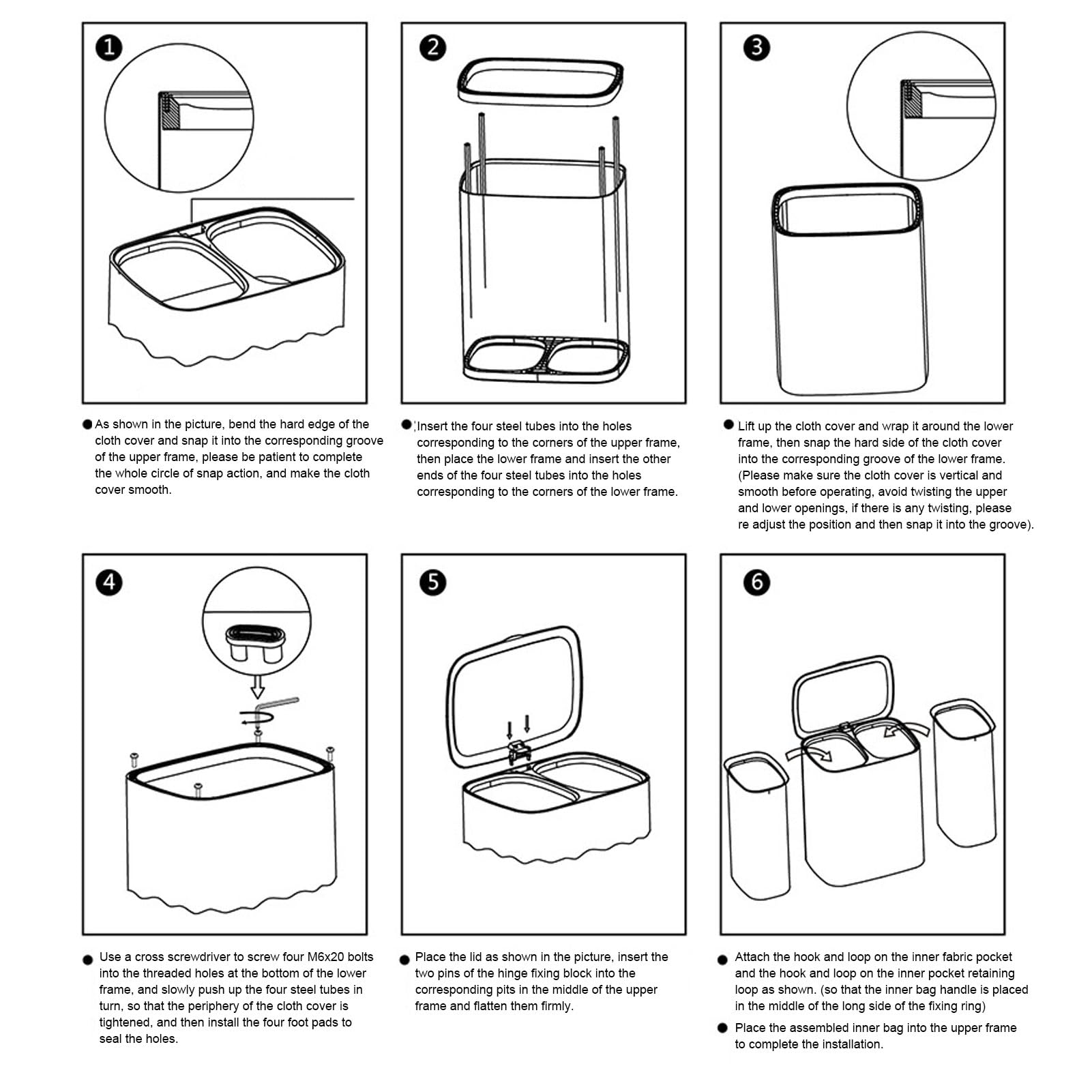 Cesto per la Biancheria con Manici Sacchetti Staccabili a Doppio Scomparto Cesto per Vestiti in Tessuto con Coperchio Telaio in Acciaio Inossidabile per Bagno Ripostiglio (S 50L)