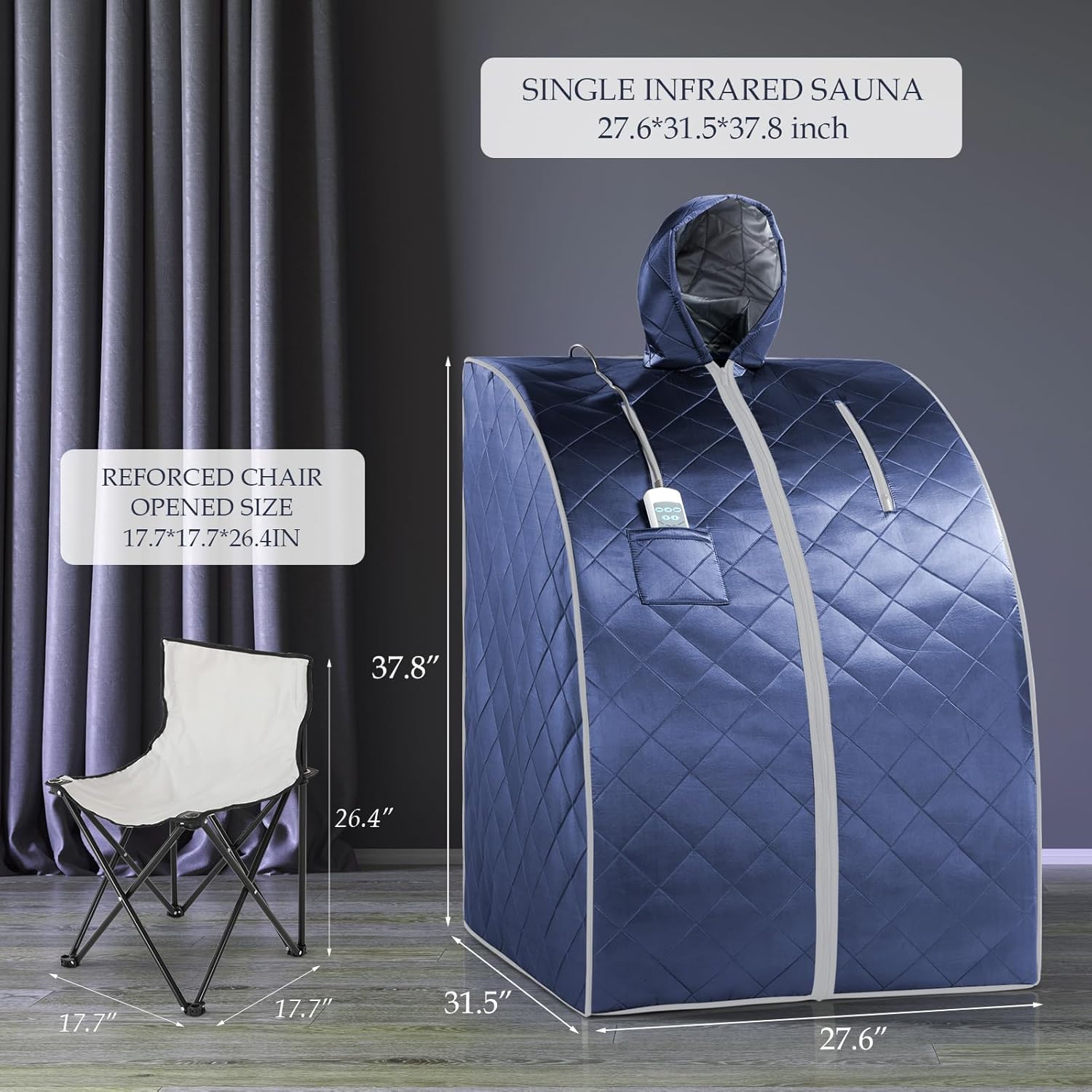 Infrared Sauna, Portable Personal Sauna, Full Body Home SPA Tent, Separate Heating Foot Pad and Portable Upgrade Reinforced Chair, Relaxation at Home