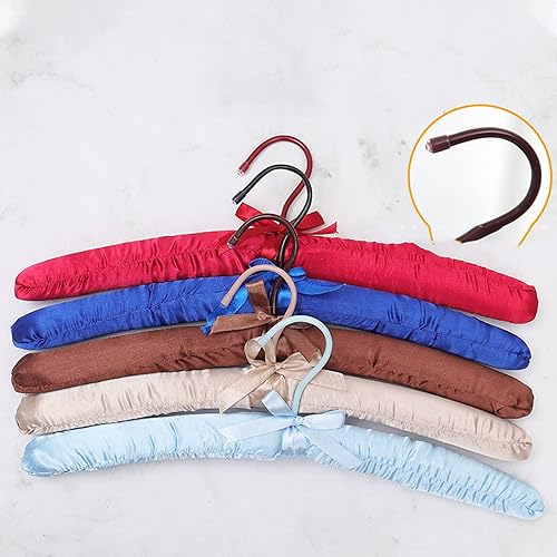 Miniatura 9 de Fazanwey Perchas acolchadas para ropa, perchas de satén, perchas acolchadas para mujer, suéteres (5 unidades)
