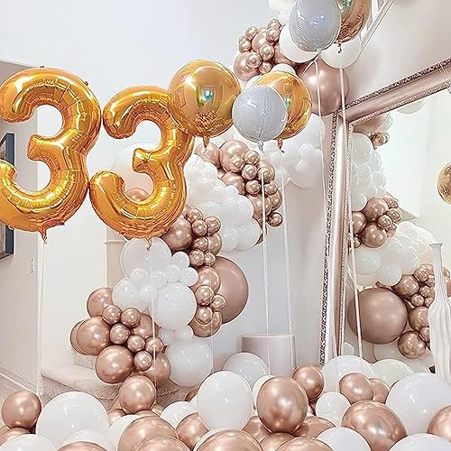 Miniatura 7 de 60 globos de látex de oro rosa metálico de 5 pulgadas para arco de guirnalda de globos, mini globos cromados de oro rosa para decoración de fiestas