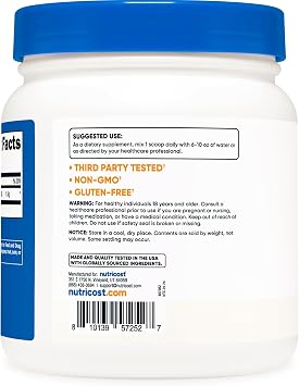 Nutricost Betaine Anhydrous Trimethylglycine (TMG) Powder 500 Grams
