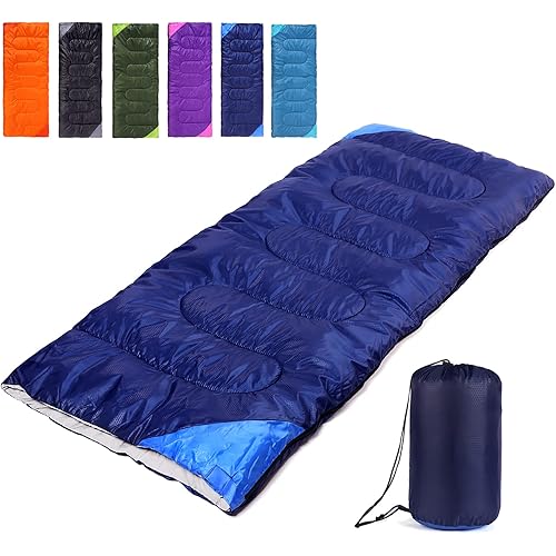 Camping Sleeping Bag for Adults Boys and Girls,Cold and Warm Weather-Summer, Spring, Fall, Lightweight, Waterproof Compact Bag for Camping Gear Equipment, Traveling, and Outdoors