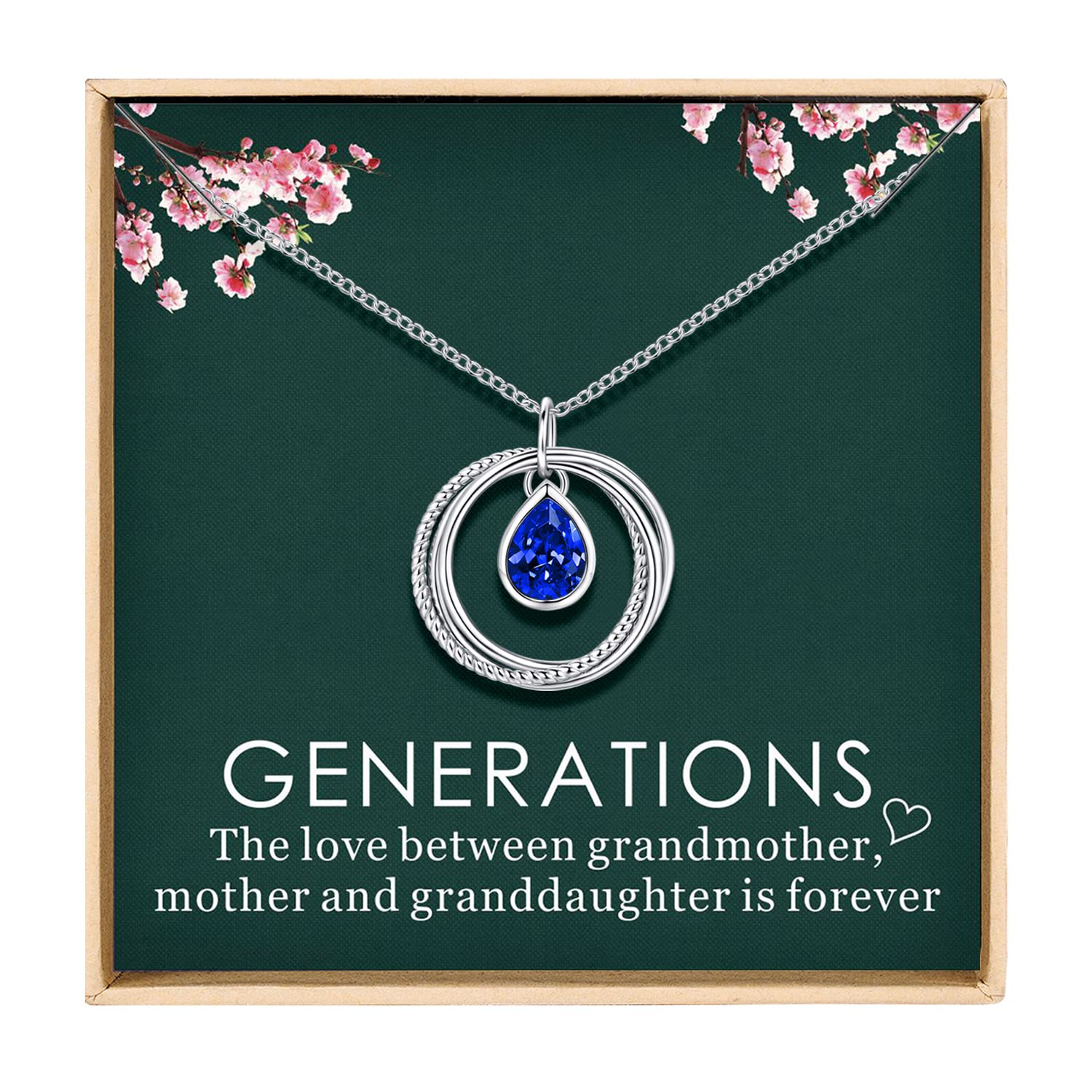 Gifts For Grandma From Grandchildren Birthstone Necklace For