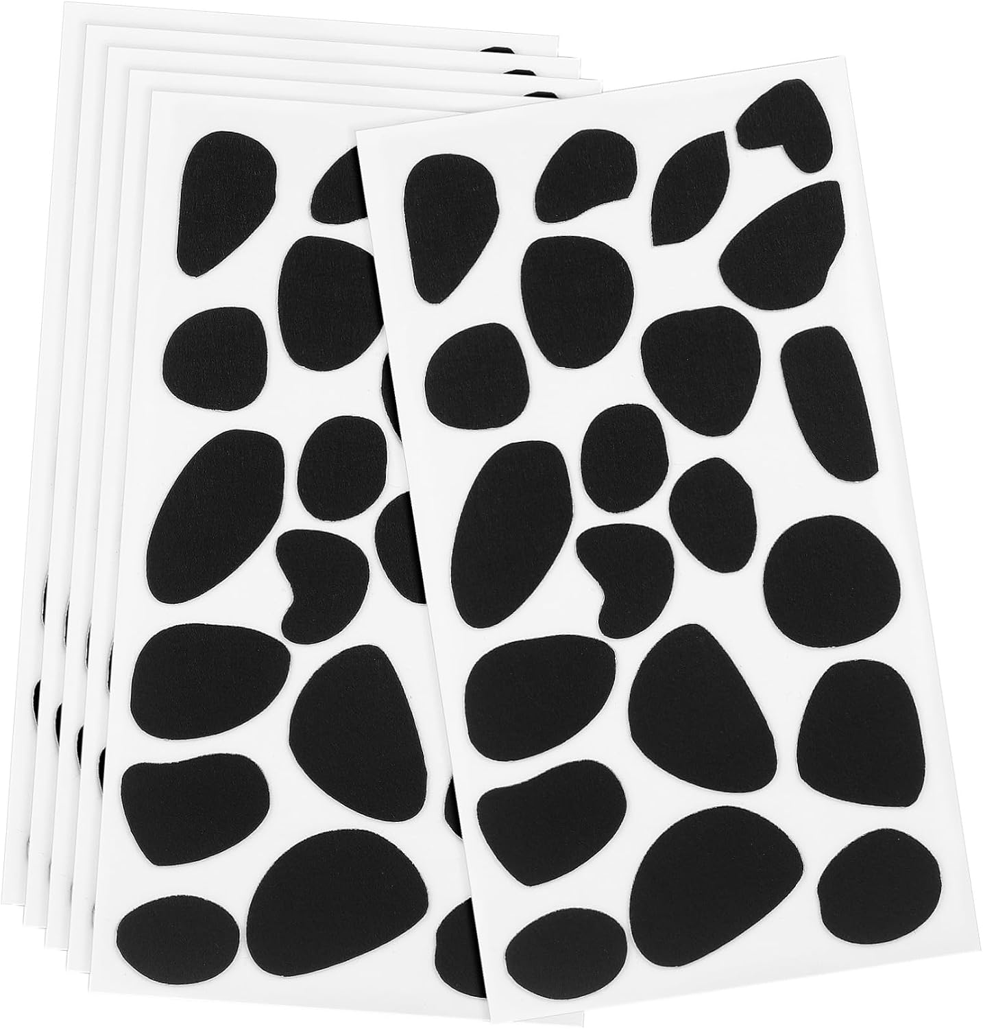 ORFOFE 6sheets Adhesive Felt Dots Dalmatian Print Sticky Circles for DIY Crafts Clothing Embellishments and Costume Decorations and Wear-Resistant Felt Pads