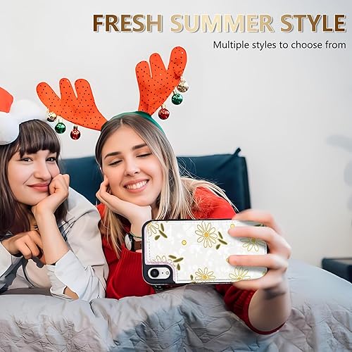 Miniatura 6 de NNH Funda tipo cartera compatible con iPhone XR con bloqueo RFID, ranuras para tarjetas, folio de piel sintética, función atril, doble cierre