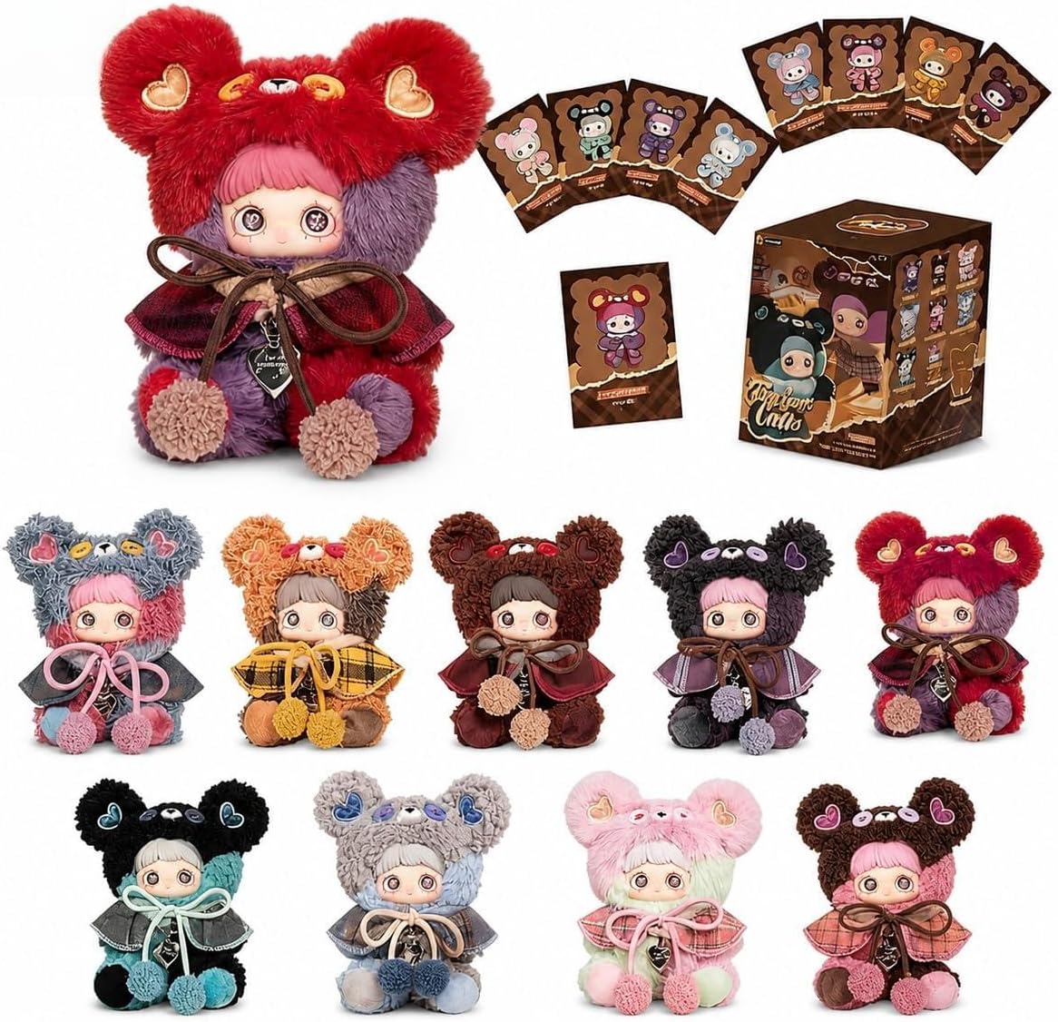 MayMei Cookie Bear Series Plush Blind Box Cute Soft Bear Molding Accessories About 15cm Bag Keychain Collectible Toy Birthday Gift Random 1pc