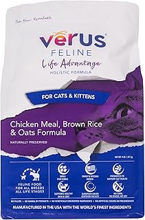 VeRUS Pet Foods Dry Cat Food Chicken, Feline Life Advantage Formula 4lb Bag