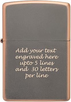 Customized Personalized ZIPPO Classic Windproof Oil Lighter Engraving Rustic Bronze, 46021