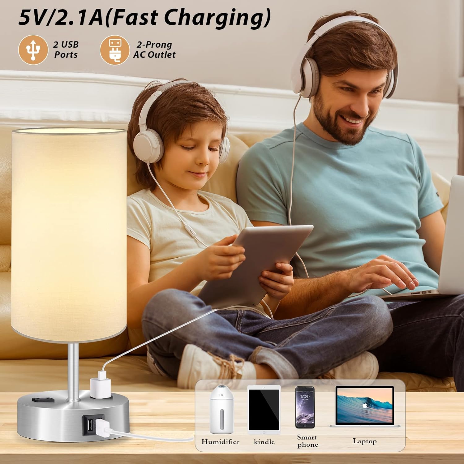 Get Discount Offer Bedside Lamp for Bedroom, Touch Control Table Lamp with 2 USB Ports 2 AC Outlets, 3 Way Dimmable Modern Nightstand Lamp for Living Room, Baby Room, Kids Room, Office(LED Bulb Included) Cheapest π Bedside Lamp for Bedroom, Touch Control Table Lamp with 2 USB Ports 2 AC Outlets, 3 Way Dimmable Modern Nightstand Lamp for Living Room, Baby Room, Kids Room, Office(LED Bulb Included)