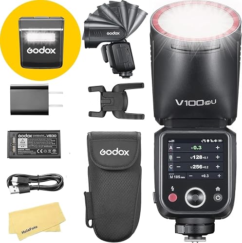 Godox V100c 100ws on Camera Flash for Canon 2.3 Touchscreen, Li Ion (Black)