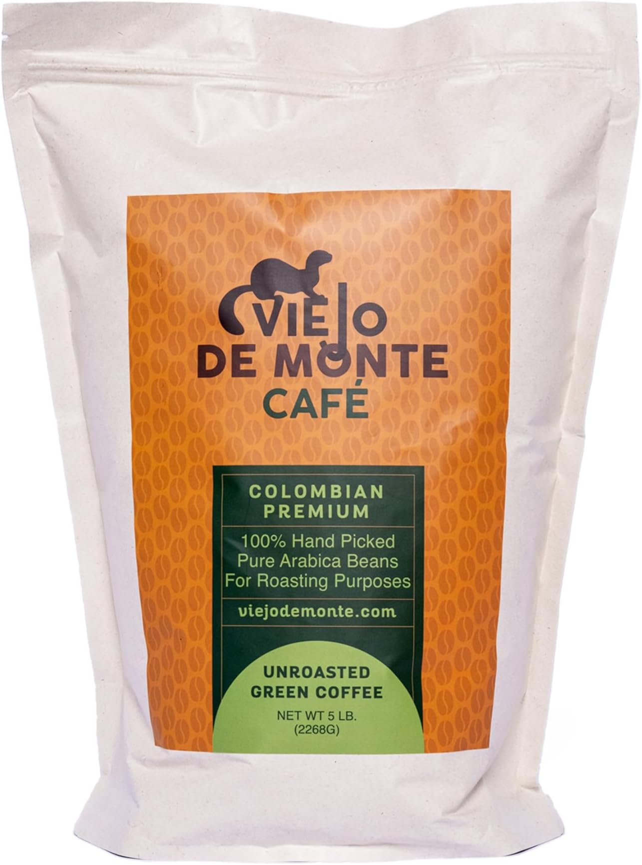 VIEJO DE MONTE Green Coffee Beans, Unroasted Whole Bean, 5 lbs | Specialty Grade for Fresh Roast | Perfect for Home Roasting, Coffee Roasters | Premium Quality