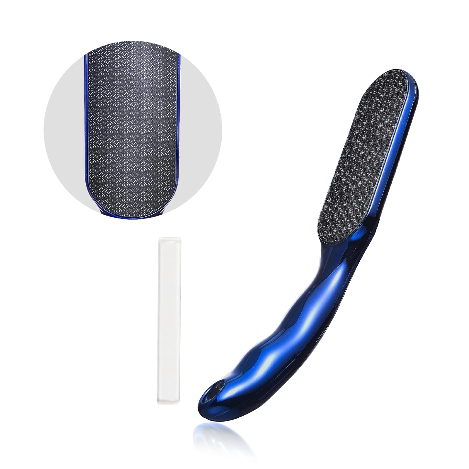 ConciseLife Safe Foot Scrubber for Dead Skin, Callus Remover for Feet, Pedicure Tools kit Including 1 Premium Nano Glass Foot File and 1 Toe Gap File.