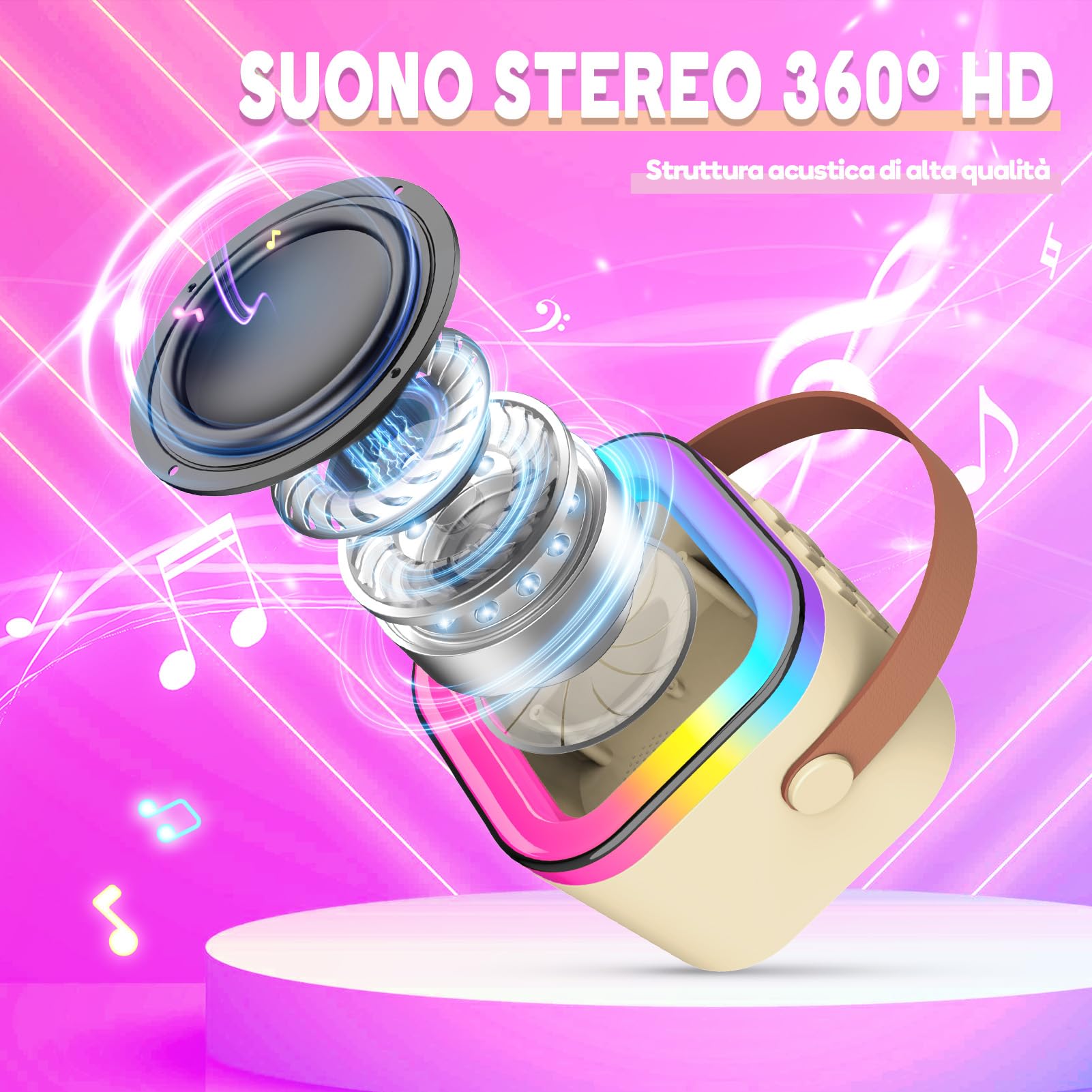 Dislocati Regalo Bambina 3-12 Anni, Microfono Bambini Giochi Bambini 3-12 Anni Karaoke con Microfono Regali Bambina 3-12 Anni Microfono Karaoke Giochi per Bambini