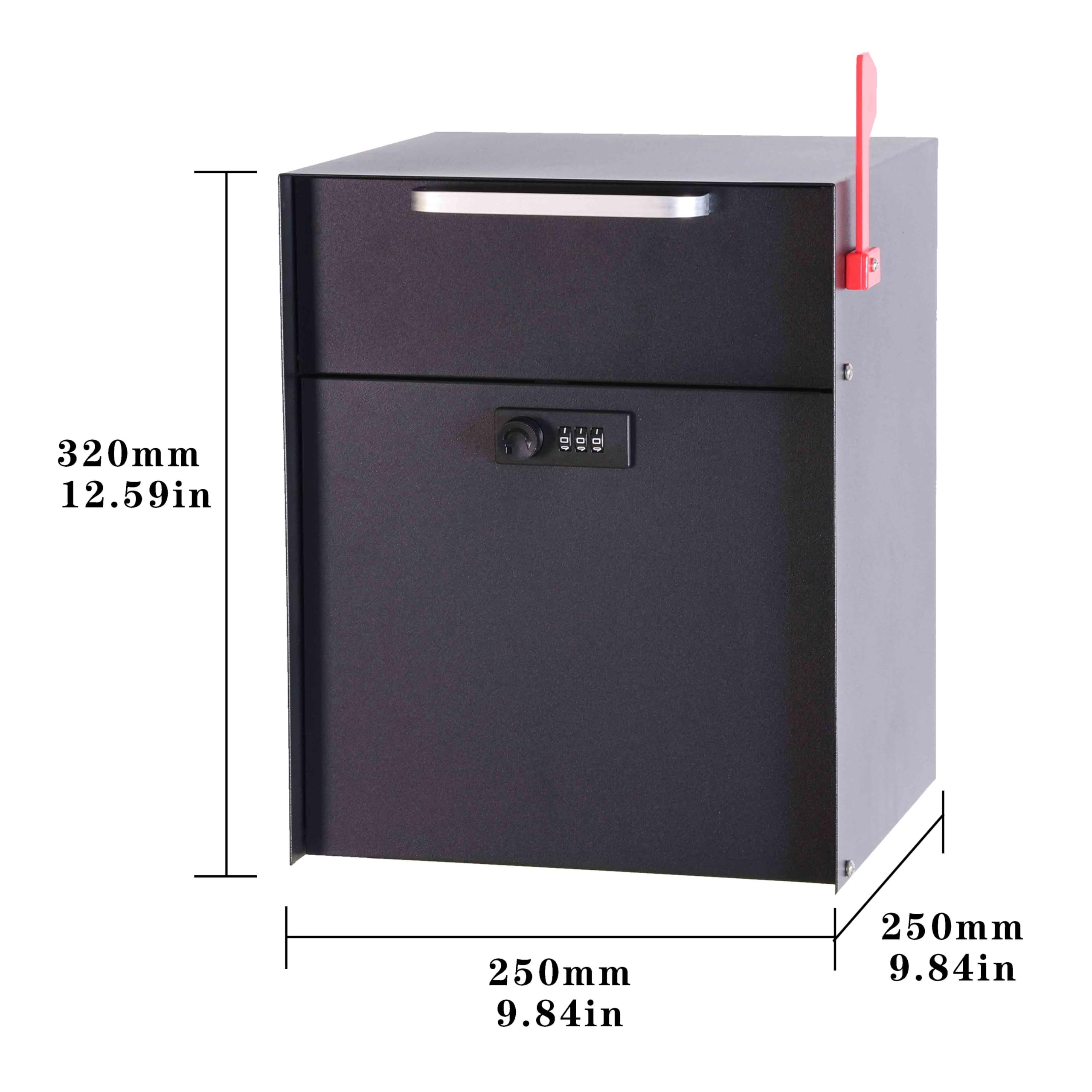 Post Mount Locking Mailbox with Code Lock - Large Capacity
