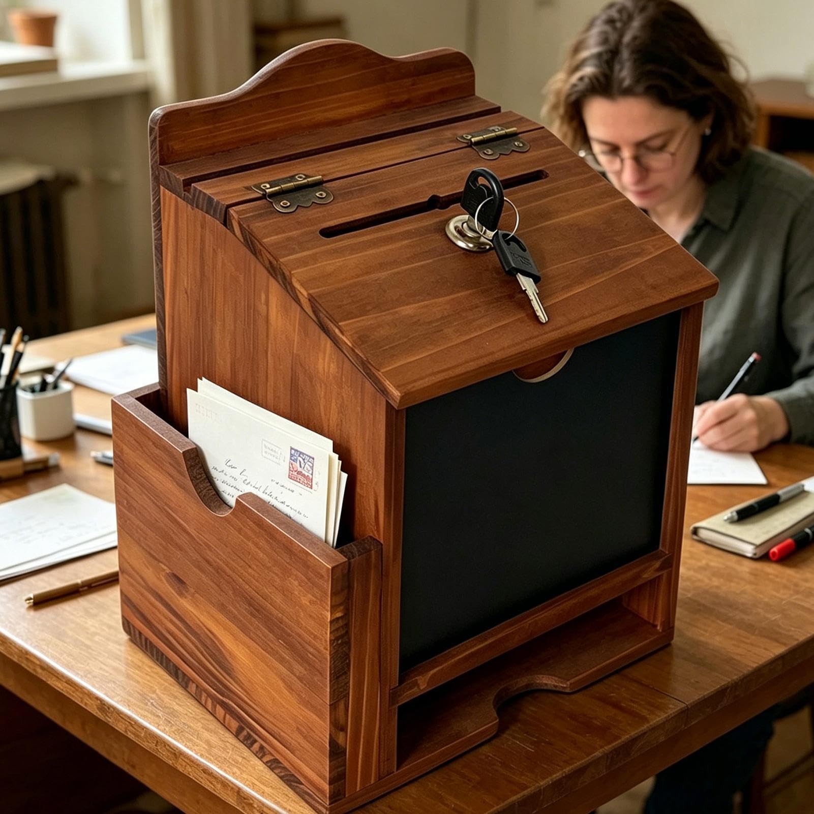Scatole sicure – Contenitore portatile decorativo con serratura | Scatole regalo in legno per chiese, aule, scuola, preghiera, votazione, offerta, commento di beneficenza