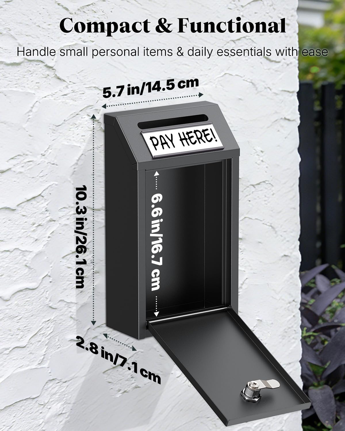 Uniclife Caja para Dinero en Efectivo, Buzones de Pared para Exteriores, Buzón Cerradura, Caja Depósito Llaves, Caja Fuerte Cerradura, Caja Donaciones Metálica, Caja Sugerencias Hogar, Oficina Tiendas