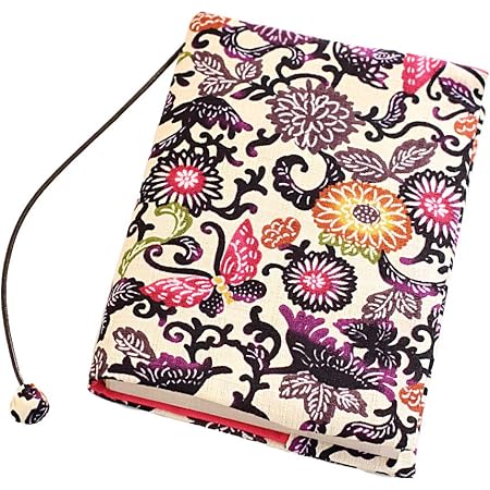 Amazon ブックカバー 文庫 布 かわいい おしゃれ A6サイズ 文庫本サイズ しおり付き 紅型ブックカバー クリーム ブックカバー 文房具 オフィス用品