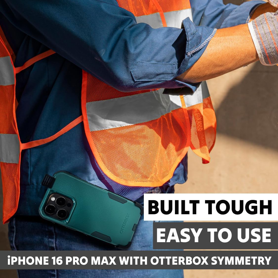 Balastec for iPhone 16 ProMax. Unbreakable Resin-Metal Belt Clip Fits with a Commuter, Symmetry, Tough Armor, Rugged Armor or Other Medium Sized Case, Case not Included