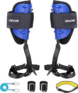 VEVOR Tree Climbing Spikes, 1 Pair Height-Adjustable Climbing Spurs, 350lbs Load Capacity Tree Climbing Gear with Straps, Arborist Equipment for Climbers, Hunting, Fruit Picking