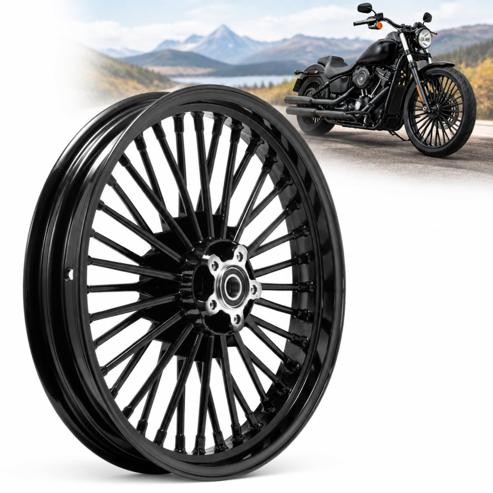 Amazon.com: TOFR 19x2.5 Fat Spoke Front Wheel Rim For Harley