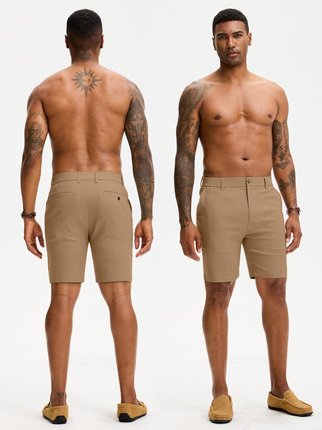 PLEPAN Men's Slim Fit Stretch Dress Shorts 7" Lightweight Skinny Casual with Expandable Waist Summer Shorts - Image 4