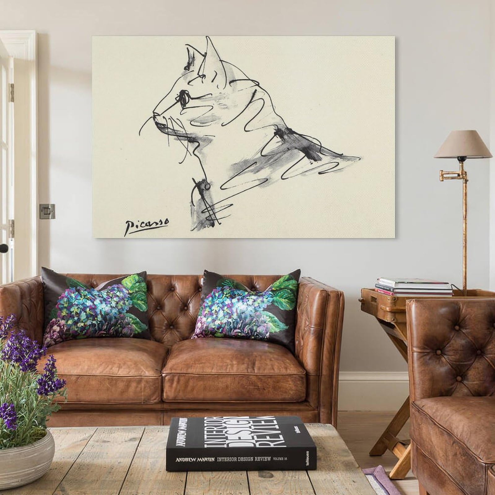 Amazon.co.jp: ピカソ 猫 デッサン 絵画 ポスター キャンバス 壁