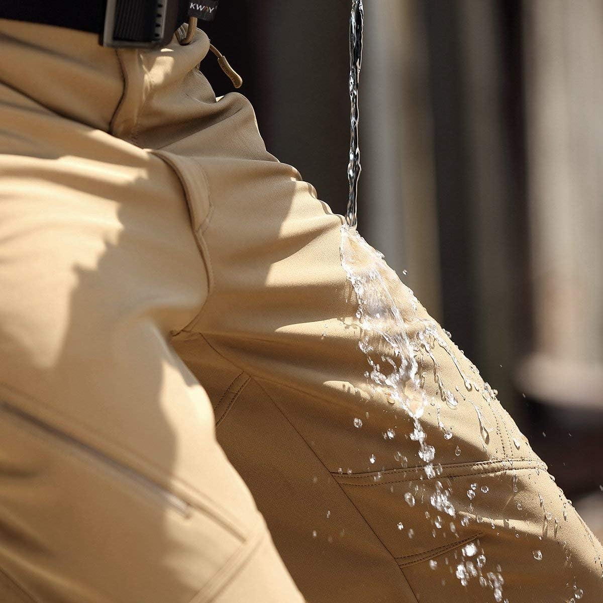 FREE SOLDIER Men's Fleece Lined Outdoor Cargo Hiking Pants Water Repellent Softshell Snow Ski Pants with Zipper Pockets : Clothing