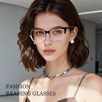3 Pack Reading Glasses for Women Blue Light Blocking Readers Fashion Cat Eye Eyeglasses Spring Hinge