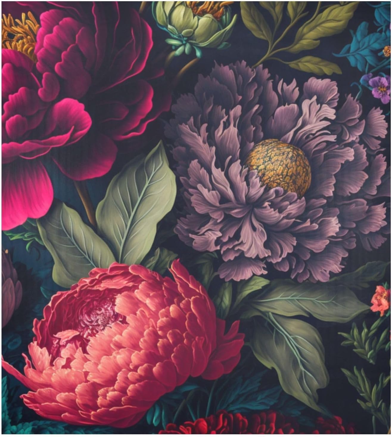 Vnurnrn Vivid Flowers Dishwasher Magnet Cover, Dish Washer Cover for Kitchen Decor, Easily Trimmable Dishwasher Sticker Refrigerator Magnetic Cover 23×26 in