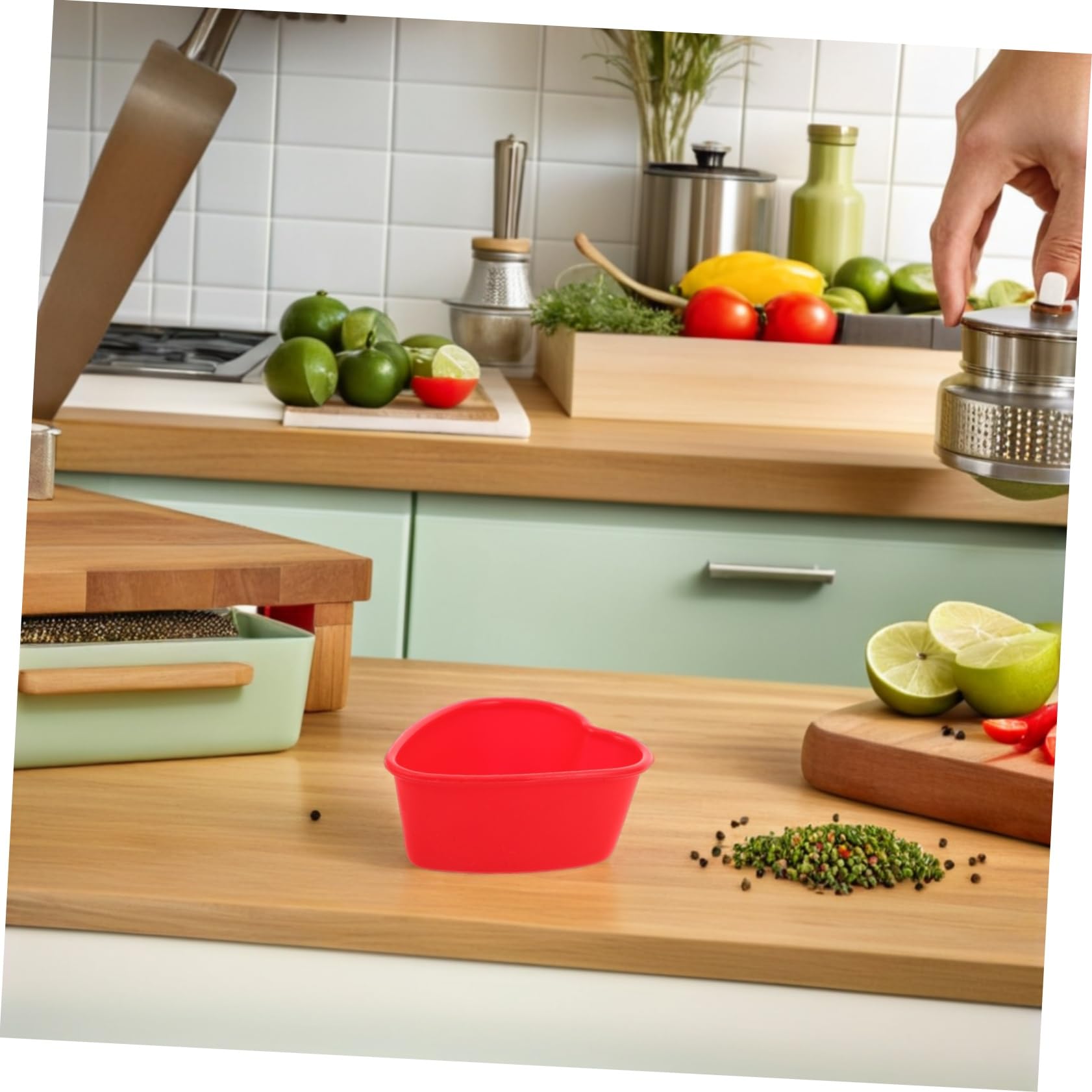 Hemobllo 50pezzi Stampo in Silicone Forma di Cuore Piccolo Teglie Antiaderenti per Cioccolatini e Dolci Multiuso per Forno e Congelatore