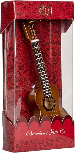 Miniatura 5 de Broadway Gift Ukelele Music Instrument Réplica Adorno de Navidad, Marrón, Tamaño 5 pulgadas