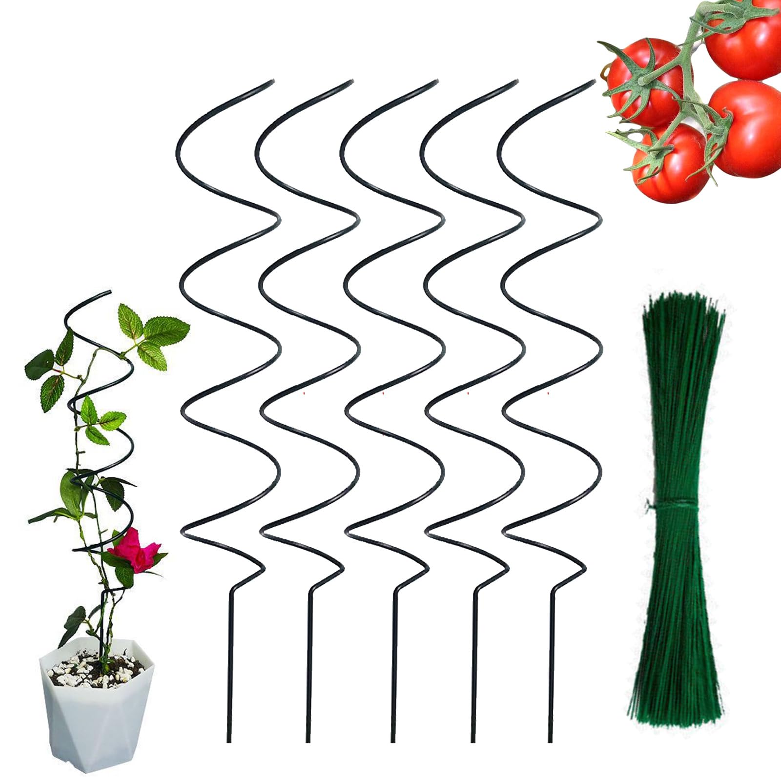 Swinizh Tomato Twist Stake, Twisted Tomato Stakes, Spiral Tomato Stakes, Spiral Plant Support, Tomato Spiral Stakes, Plant Supports Stakes Spiral