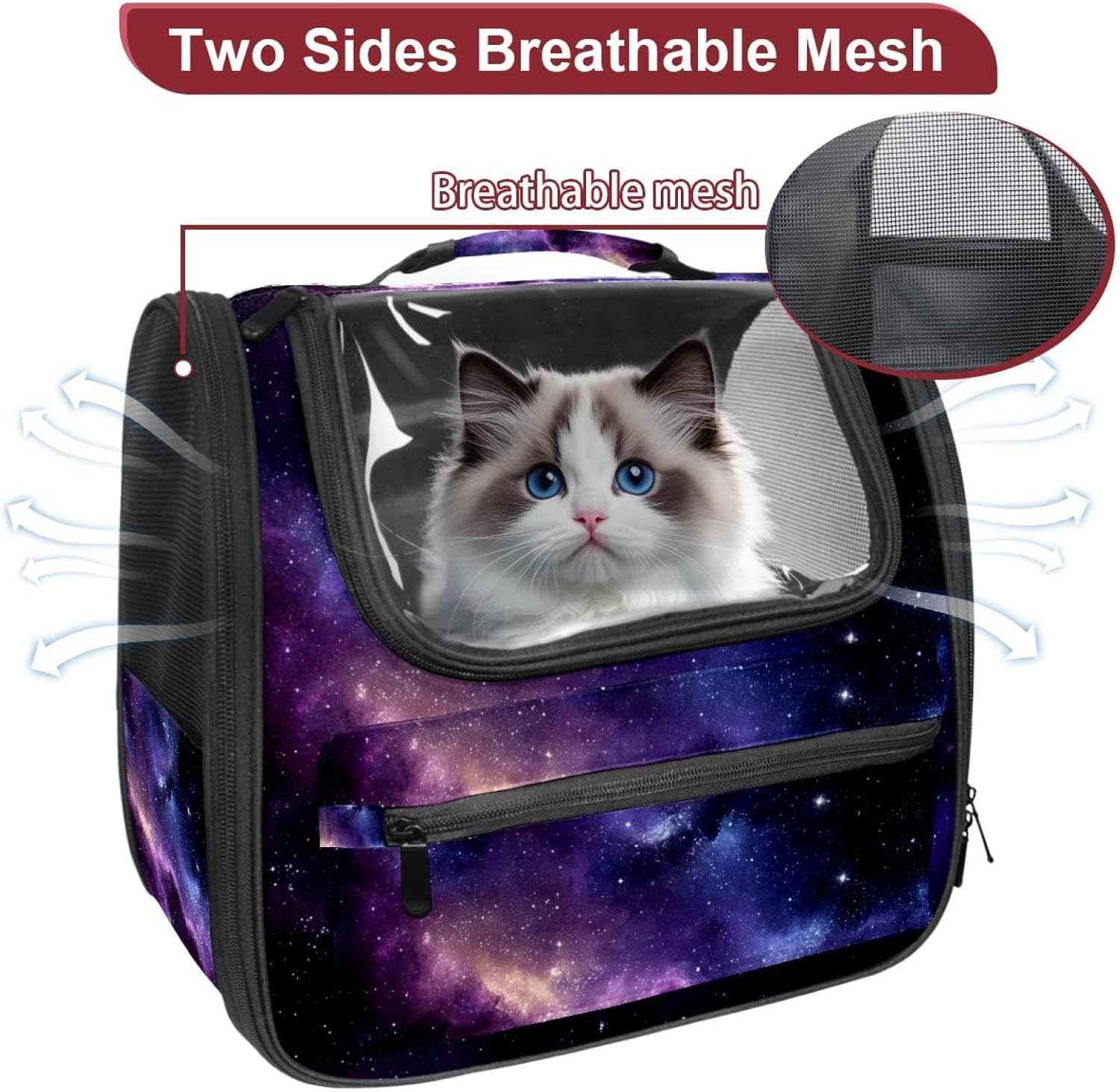 Nebula Purple Galaxy Pet Carrier Soft Sided Carrier for Small Medium Cats Dogs