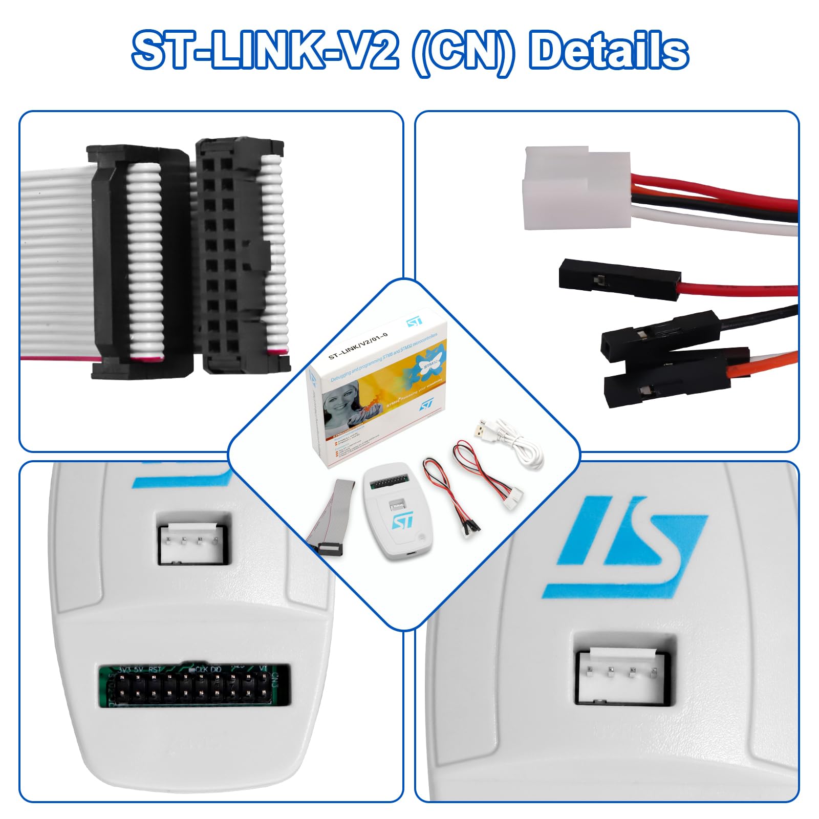 Youmile ST-LINK V2 Emulator – Programmeerunit Voor STM8 En STM32, Incl. Dupont-kabel 5 miniatura