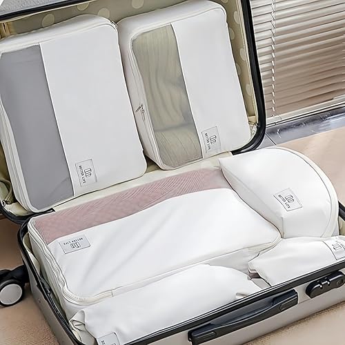 Miniatura 4 de Juego de cubos de equipaje de viaje con ventana de malla, bolsas organizadoras de equipaje, bolsas para ropa, zapatos, accesorios, bolsa de