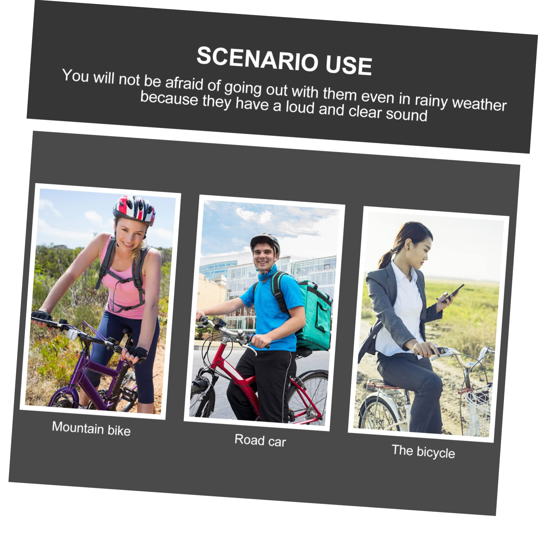 BESPORTBLE Lot De 4 Sonnettes De Guidon Électroniques pour Vélo De Montagne Très Puissantes avec Sangle en Silicone pour Cyclisme en Plein Air Accessoires De Sécurité
