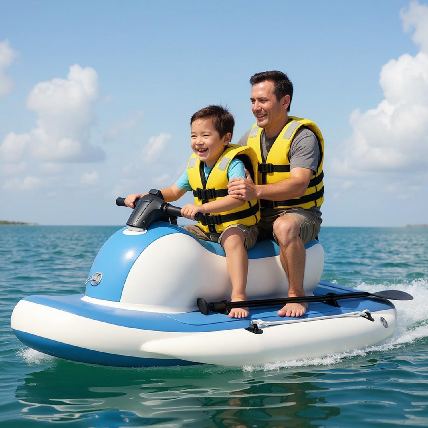 CHHMAELOVE Powered Inflatable Boat Electric Watercraft for Fishing Camping Water Sport 500W16A