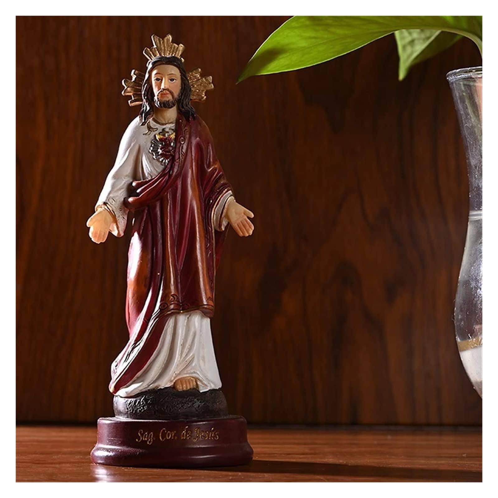 Figura coleccionable, estatua de regalo, adorno de escritorio for decoración de la oficina en el hogar, decoración del hogar, estatuilla religiosa de Jesús, iglesia cristiana de resina de Jesús, adorn