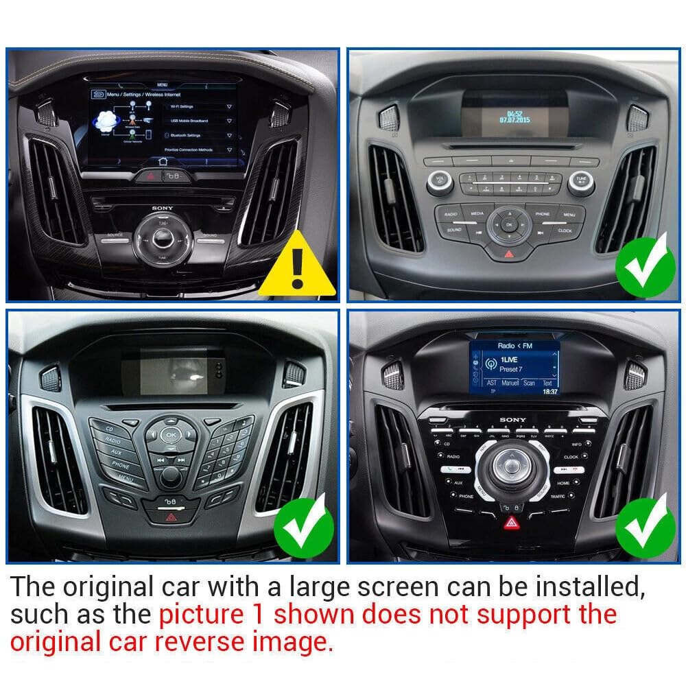 9.7 Zoll Doppel Din Autoradio für Ford Focus 2012 2013 2014 2015 2016 2017 2018, 2+64G Android 14 Touchscreen Radio mit Wireless Carplay Android Auto Bluetooth WiFi Rückfahrkamera DSP FM/RDS