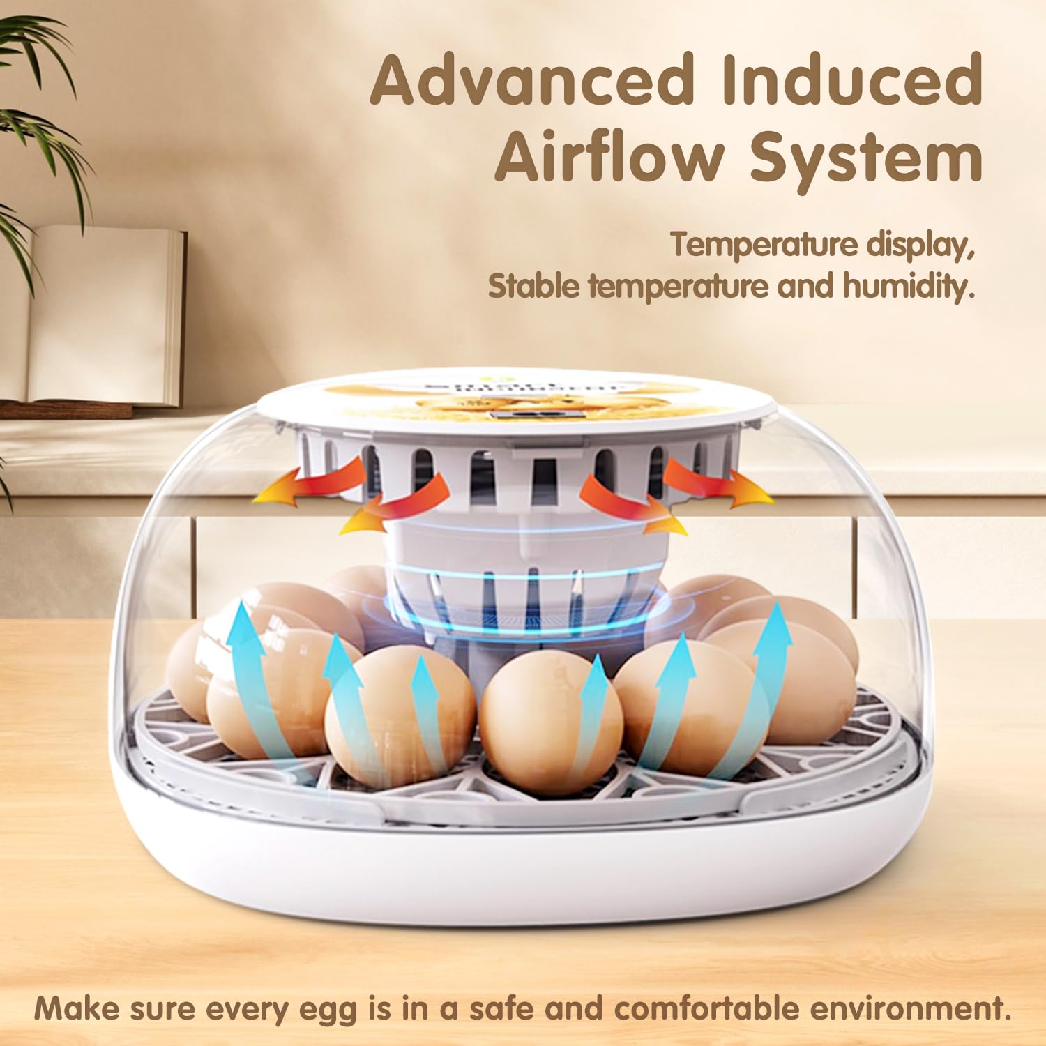 Incubators for Hatching Eggs Quail Egg Incubator 12 Eggs with Automatic Egg Turning and Humidity Control 360° Viewing for Chicken, Ducks, Goose, Pigeon for Lab Farm and Home