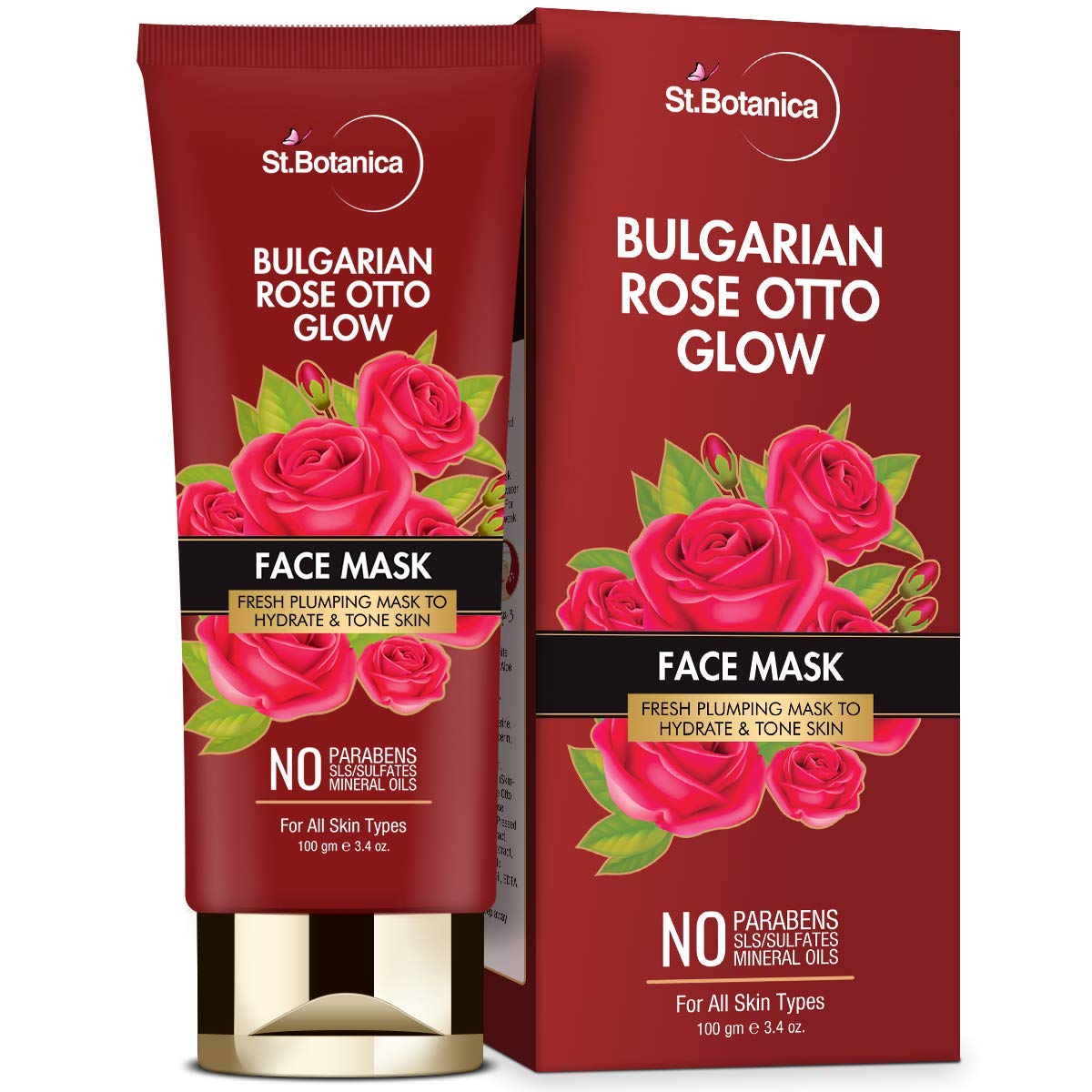 Buy St.Botanica Bulgarian Rose Otto Glow Face Mask, 100g Infused with