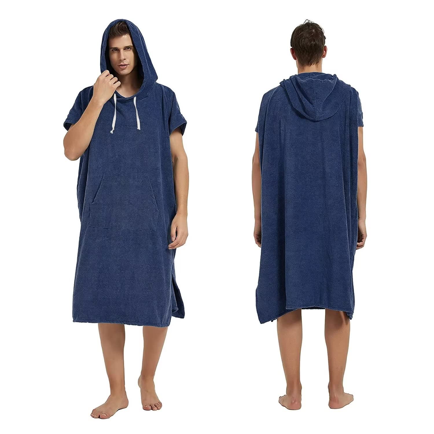 Abia Jaeia Surf Poncho Changing Robe with Hood Beach Towel Wetsuit Quick-Drying Absorbent Wearable Microfiber Blanket with Front Pocket for Surfing Diving Bathing Adults Women Men.