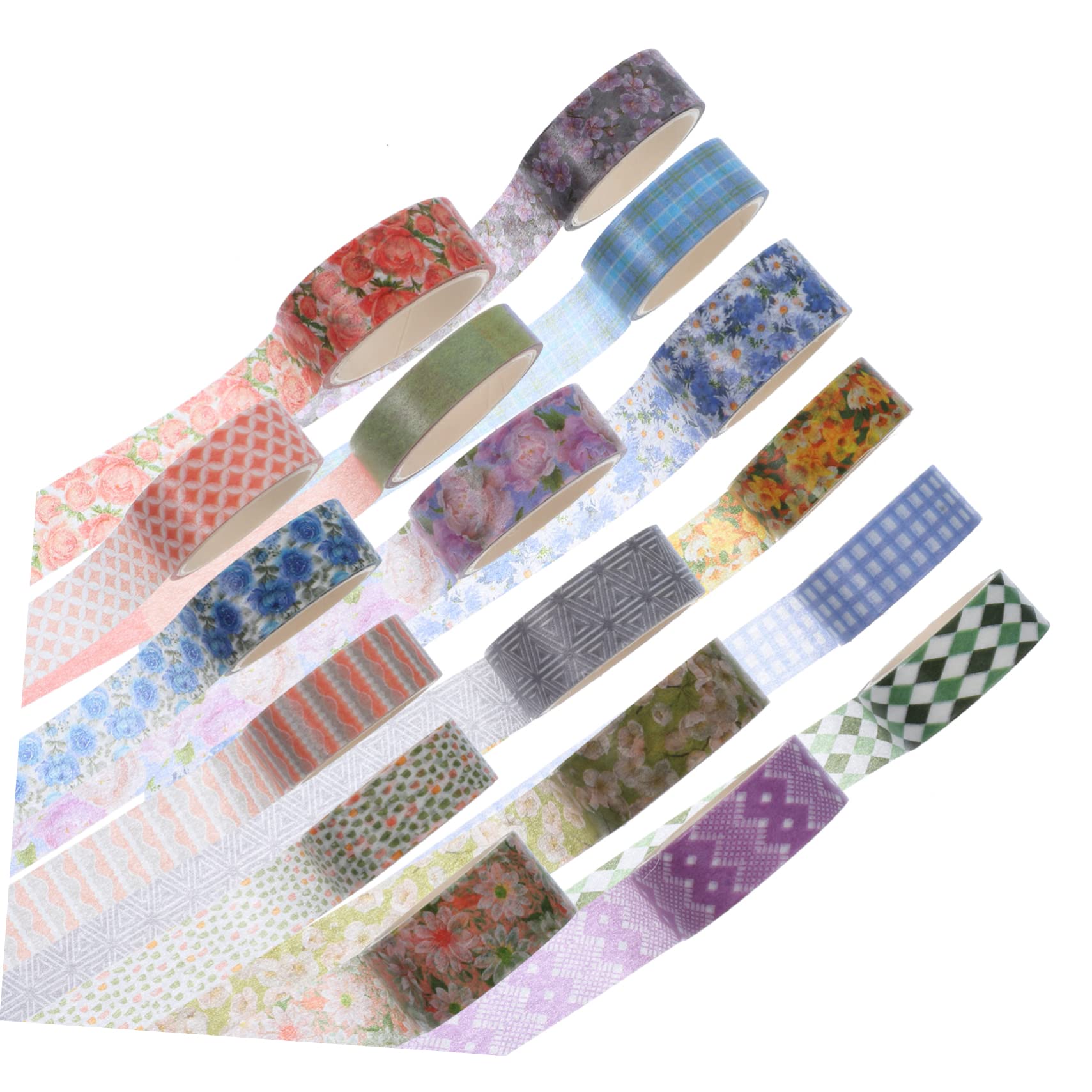 NUOBESTY 51 Nastro Adesivo Decorativo Carta Washi Con Motivi Floreali Confezione Per Scrapbooking e Fai Da Te e Riposizionabile Per Decorare Diari e Regali Speciali