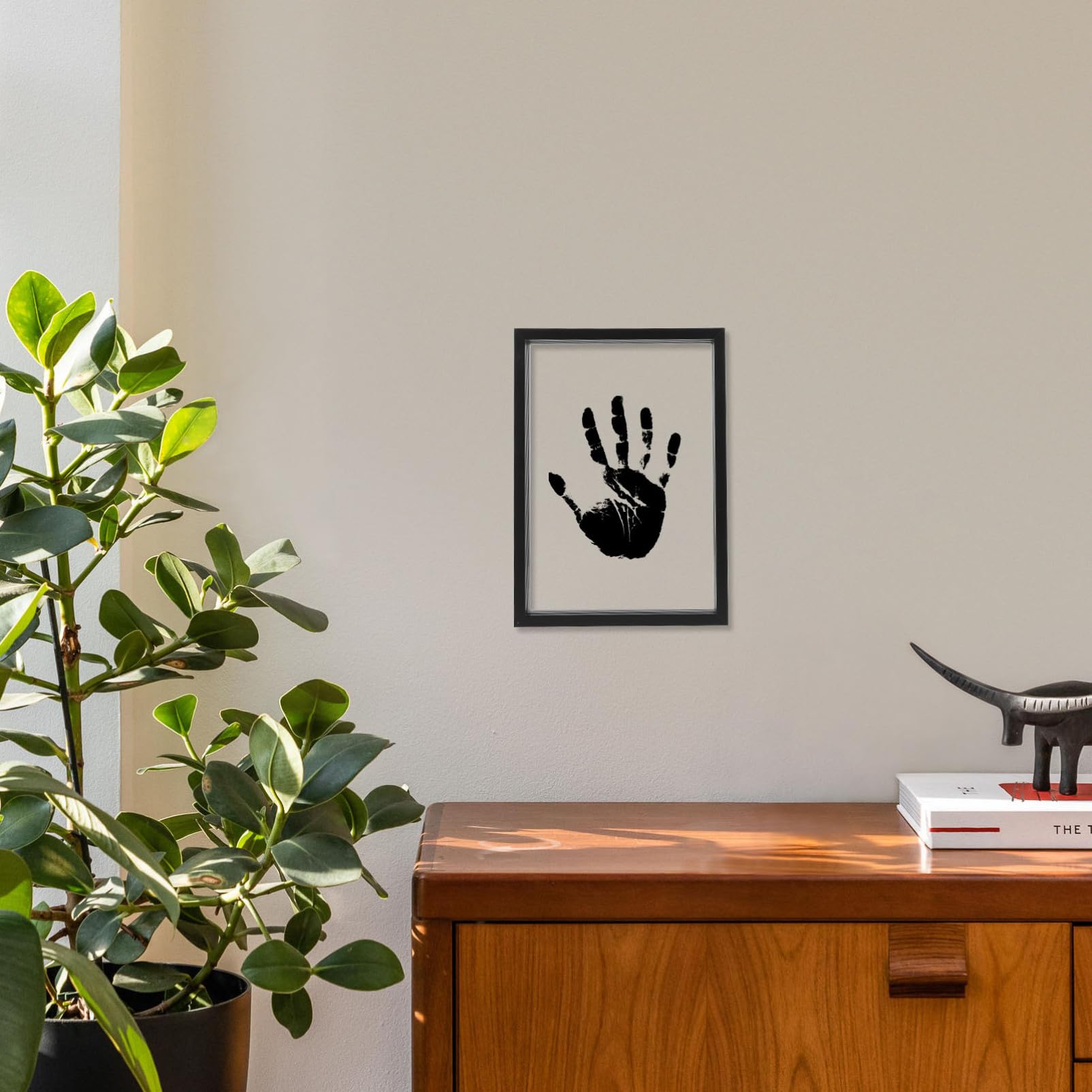 MAGICLULU Holz Fotorahmen für Familien Handabdrücke Selbstgemacht Kunstdruckrahmen mit Klarem Acryl und Ständer Freistehend für Tischdeko als Erinnerung